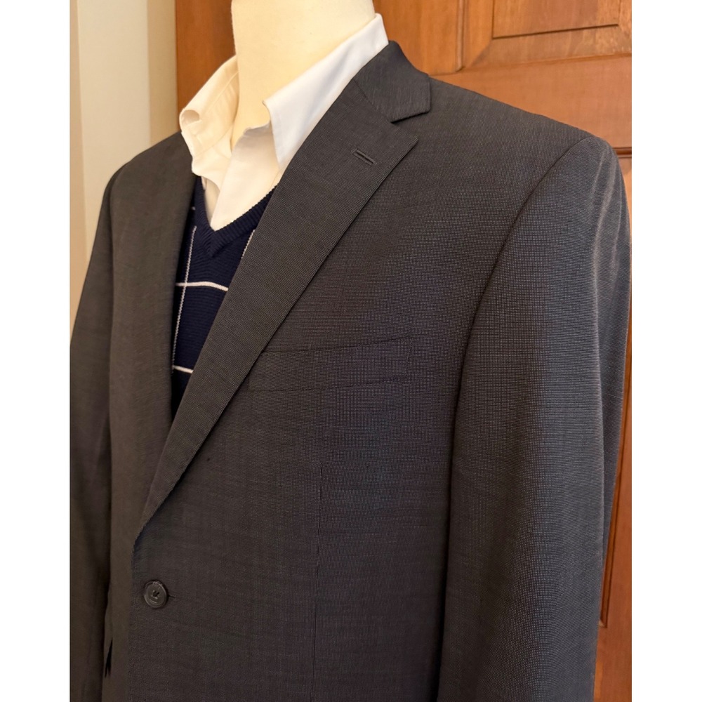 Cremieux Loro Piana Pindot Blazer Mens 42R Gray Silk Wool Sport Coat‎ Jacket